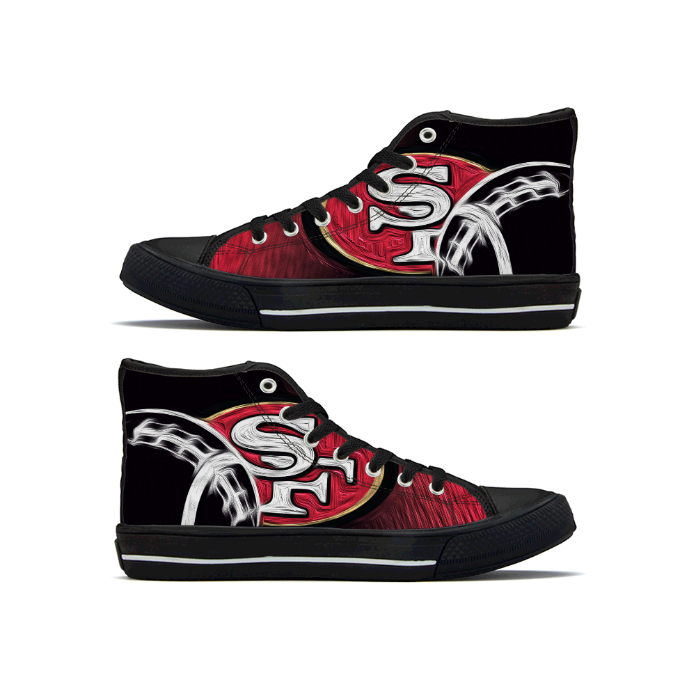 Women's San Francisco 49ers High Top Canvas Sneakers 001